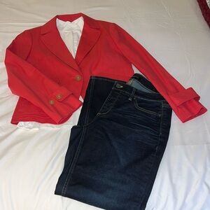 Gorgeous 3 Piece Outfit by TALBOTS size M 8P Jacket Jeans